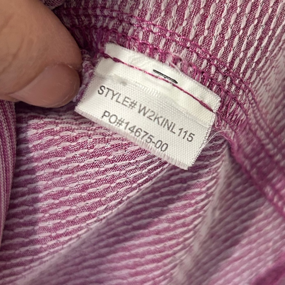 Prana Kinley in Vivid Viola Pinstripe Outdoor Shirt Top Long Sleeve Stretch Sz M - Picture 12 of 14